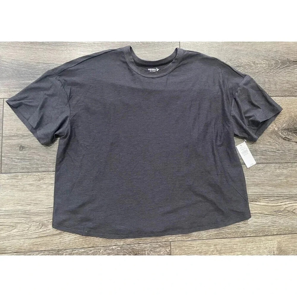 NWT Girl's Old Navy Active Go Dry Croped Shirt Dark Gray Size XL 14 16 New - Picture 1 of 3